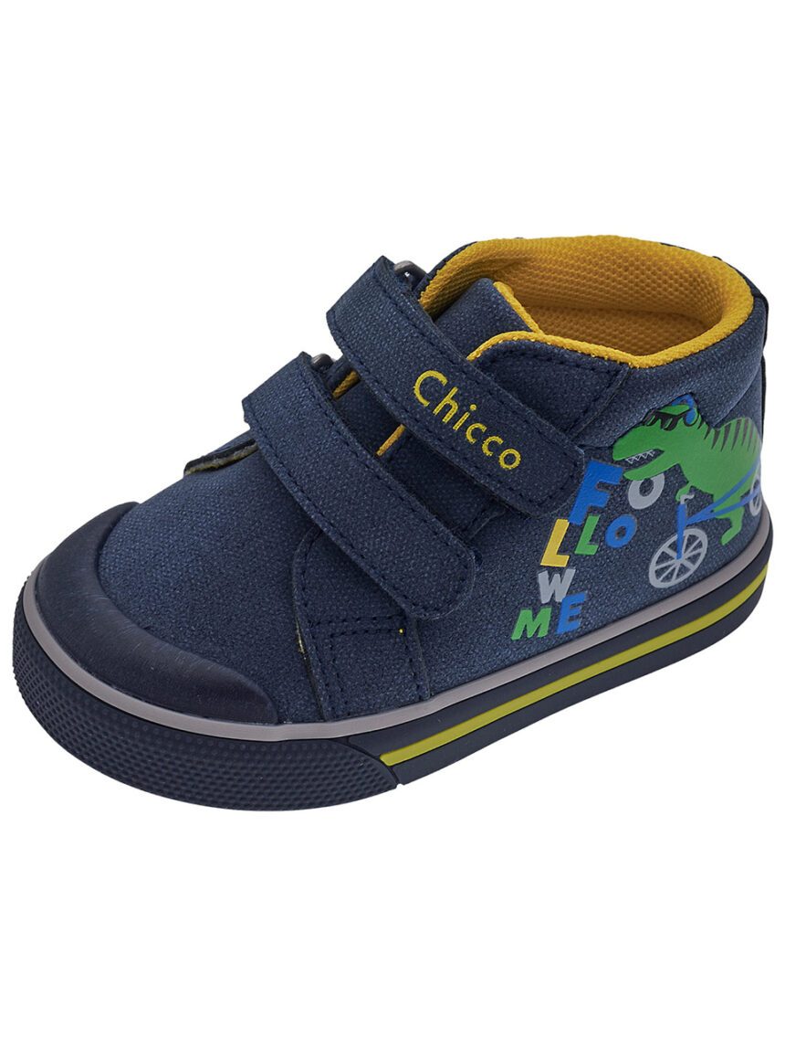 Sapato azul bebé com velcro chicco geffey - Chicco