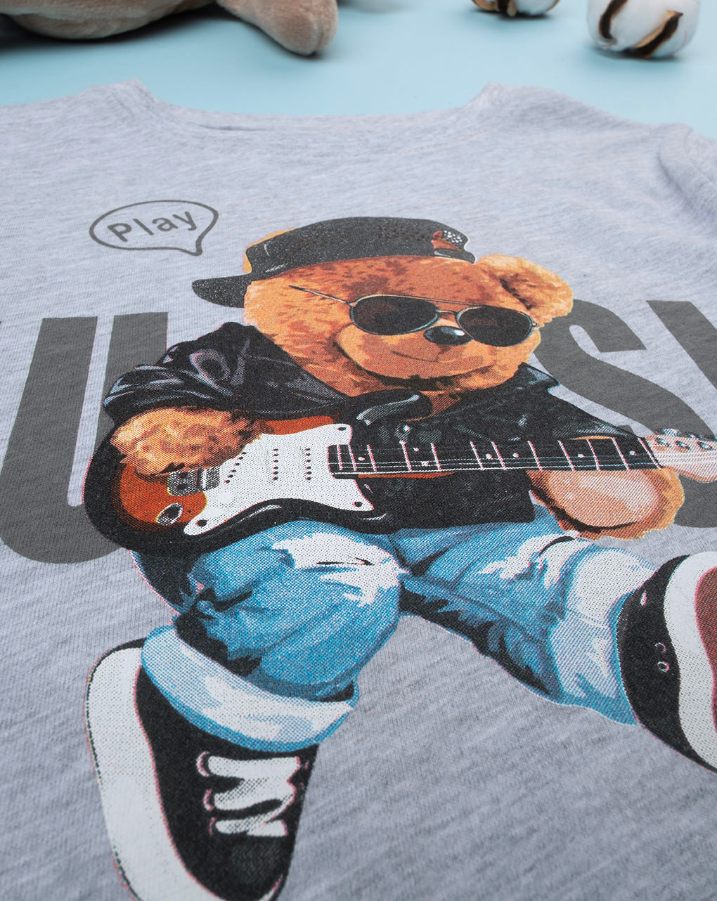 T-shirt "bear" cinzenta para bebé - Prénatal