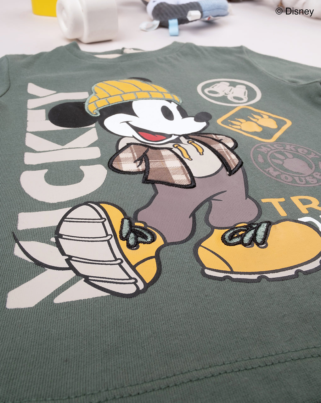 T-shirt para criança verde "mickey mouse" - Prénatal