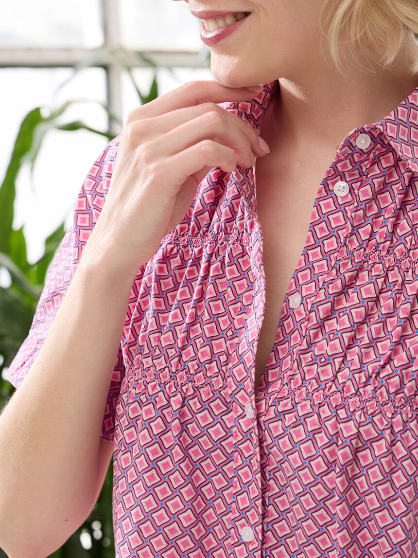 Camisa de maternidade com padrão de losangos - Prénatal