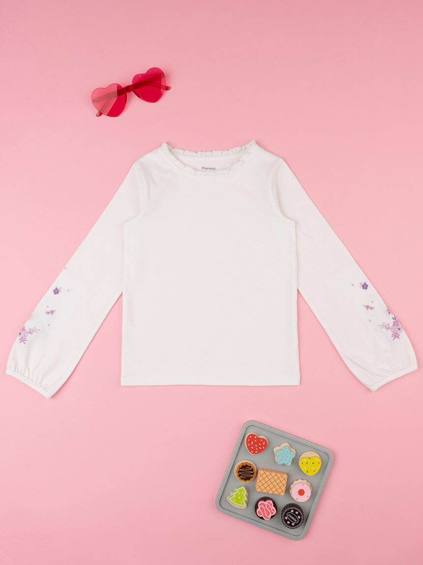 T-shirt de jersey bimba panna ricamata - Prénatal