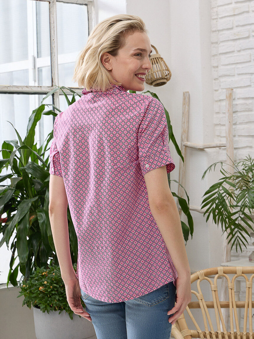Camisa de maternidade com padrão de losangos - Prénatal