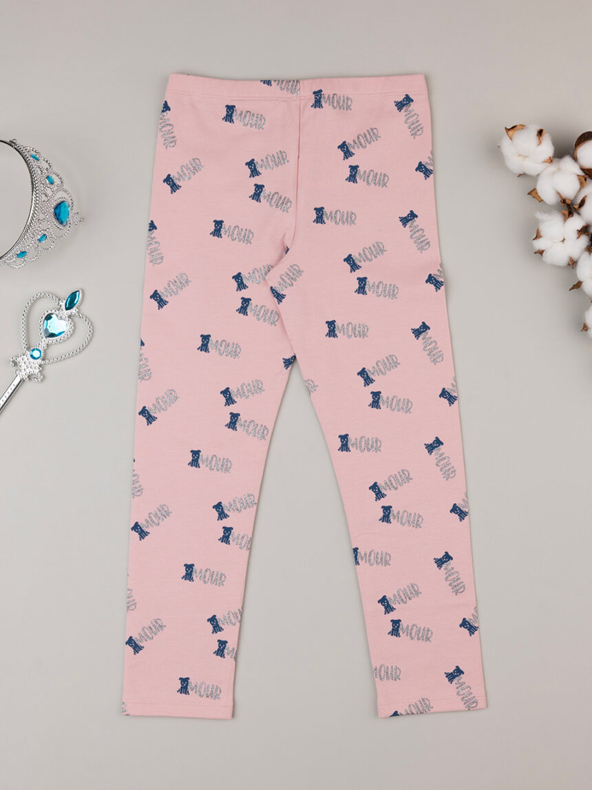 Legging rosa para rapariga com estampado - Prénatal