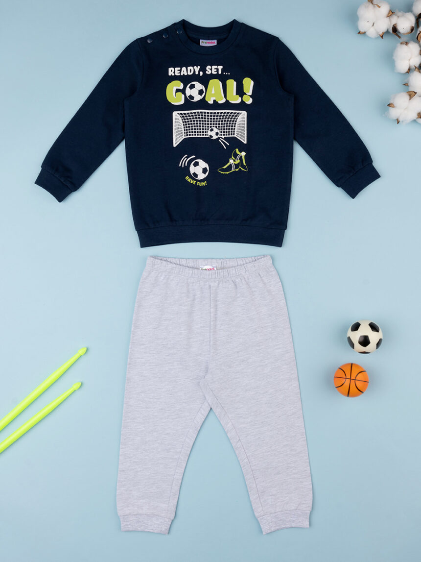 Pijama azul bebé/cinzento - Prénatal