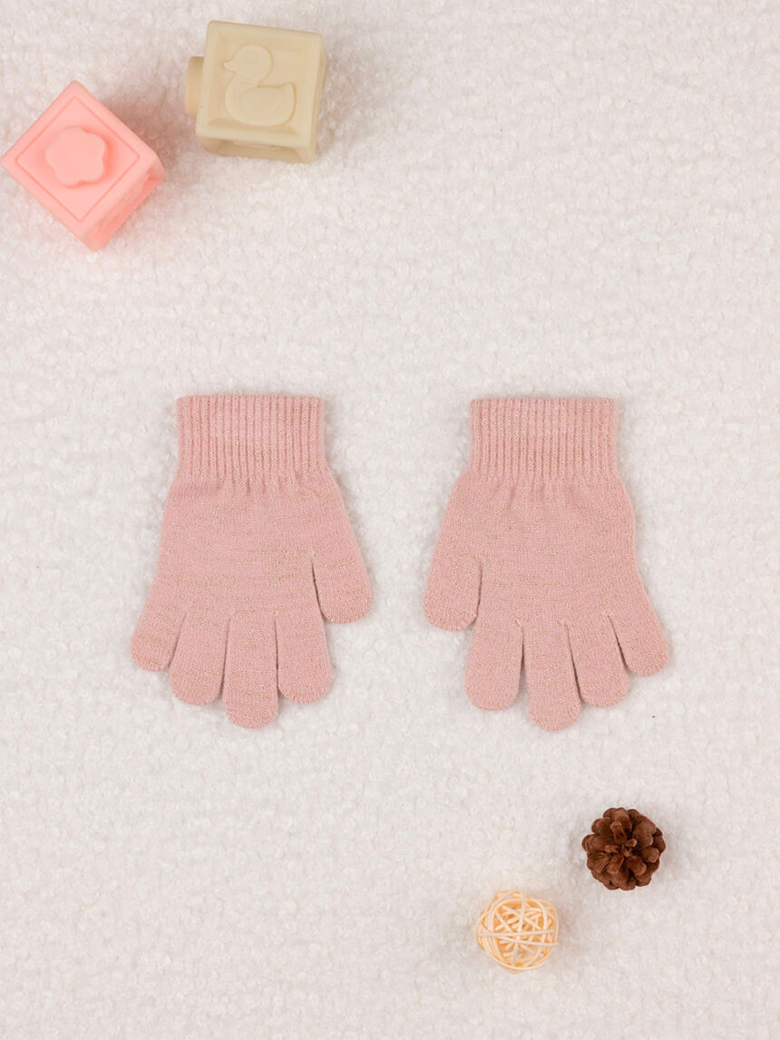 Luvas de tricot cor-de-rosa para rapariga - Prénatal