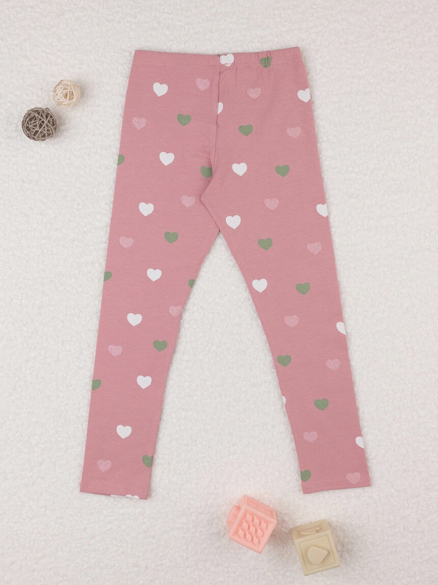 Legging "hearts" cor-de-rosa para rapariga - Prénatal
