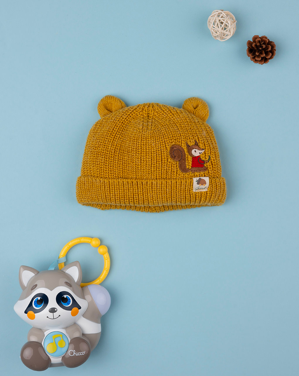 Chapéu de tricot amarelo bebé - Prénatal