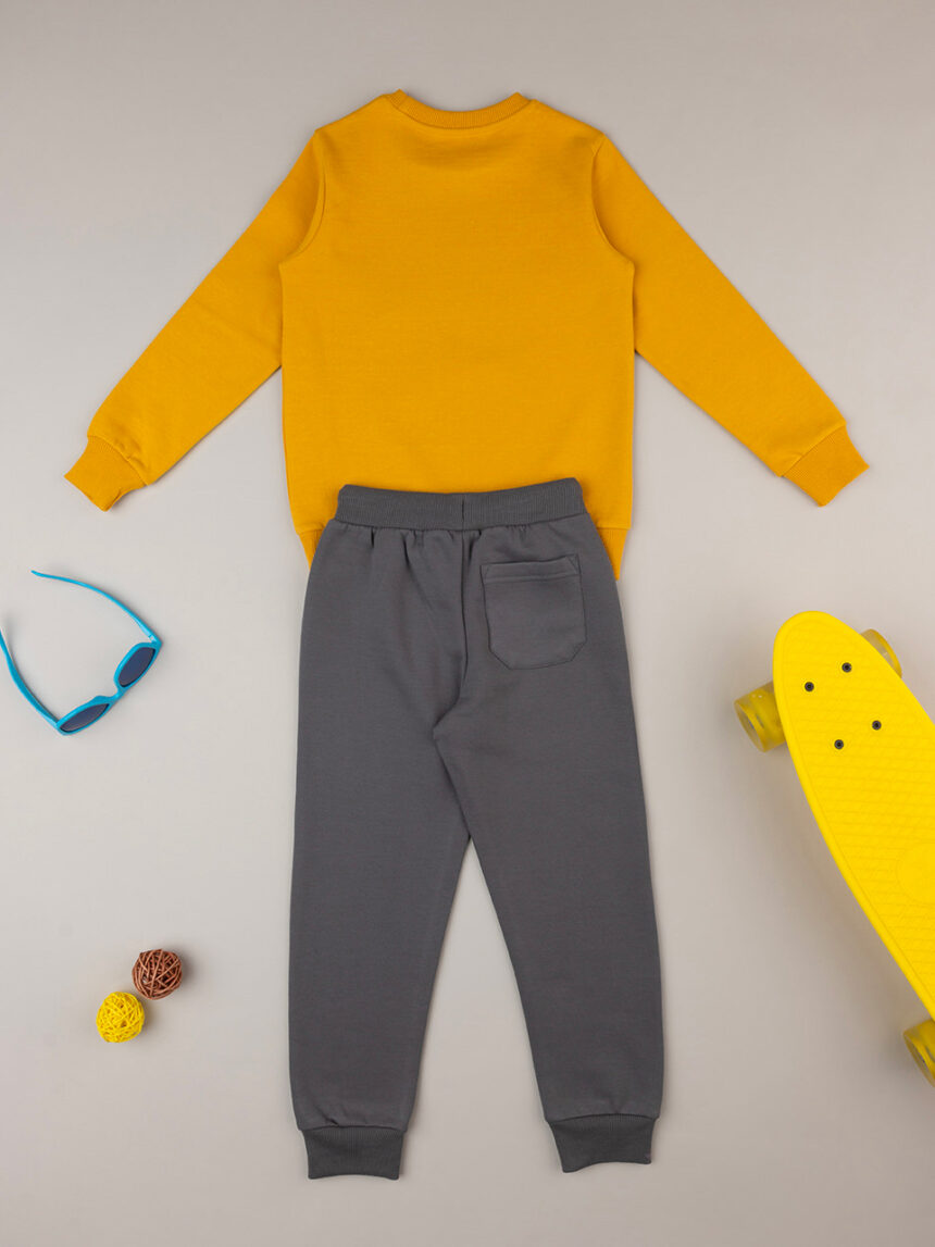 Fato de treino para bebé amarelo/cinzento - Prénatal