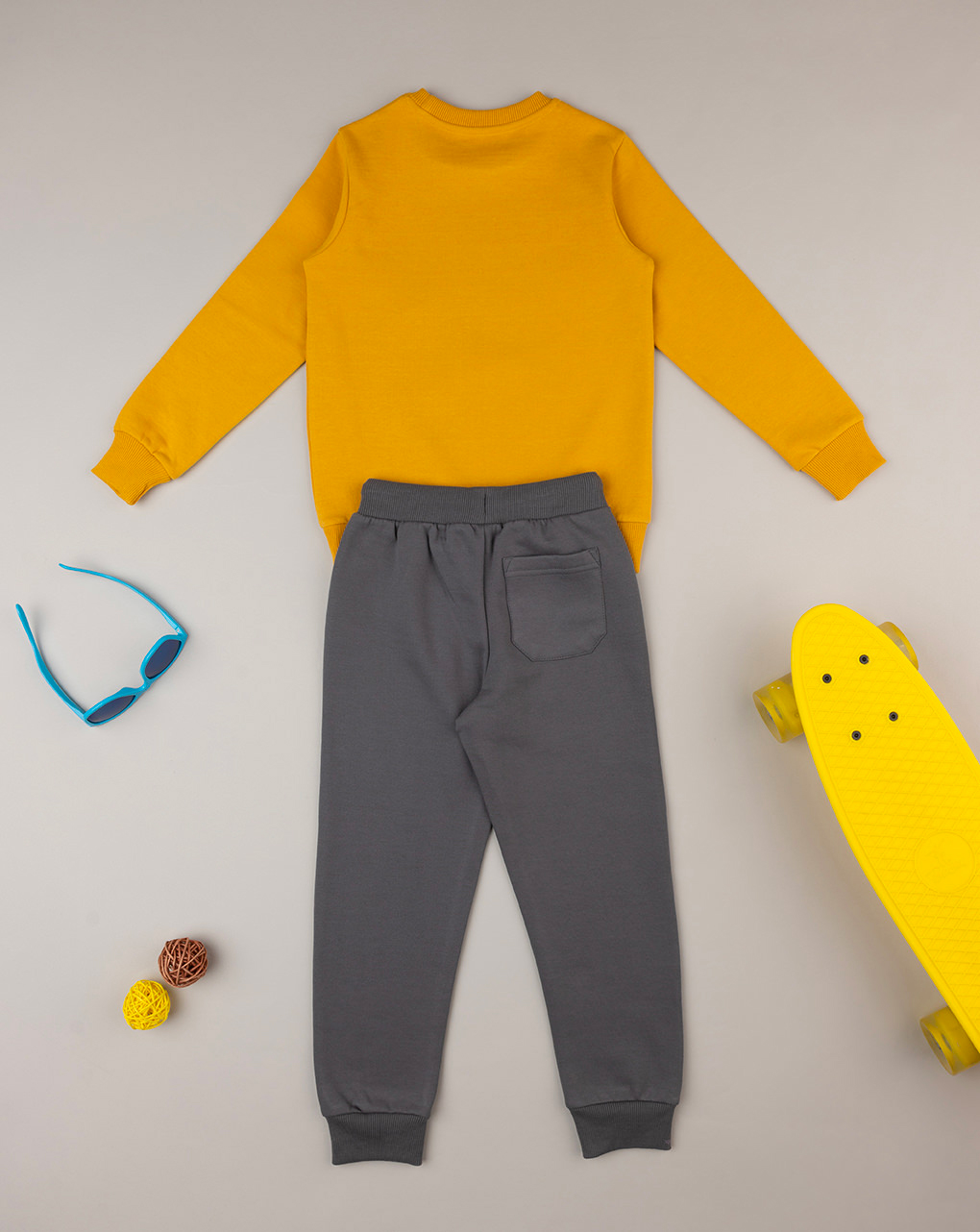 Fato de treino para bebé amarelo/cinzento - Prénatal