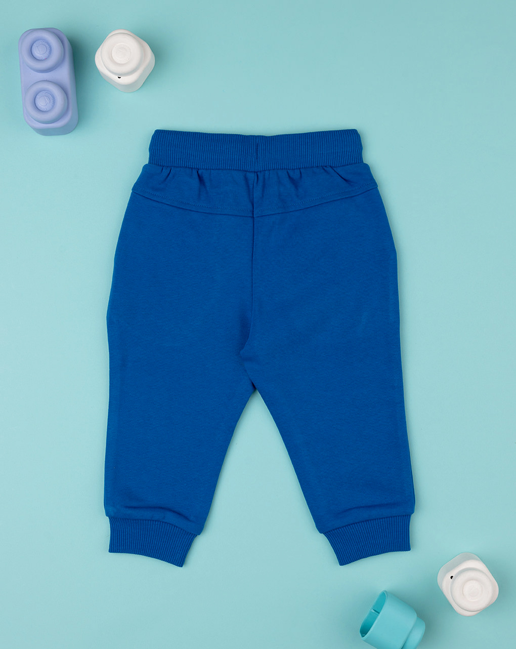 Calças casuais de felpo azul para criança - Prénatal