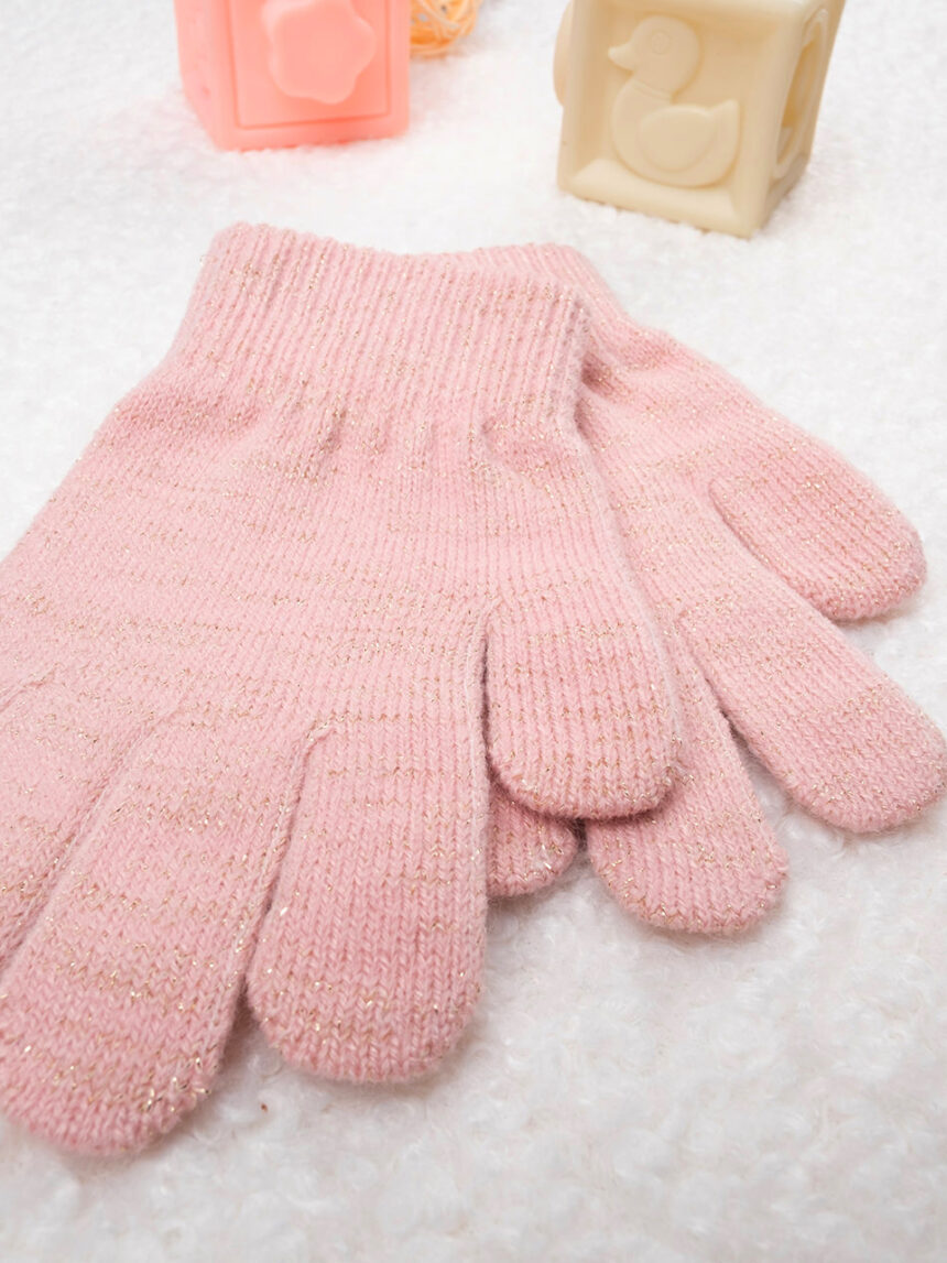 Luvas de tricot cor-de-rosa para rapariga - Prénatal