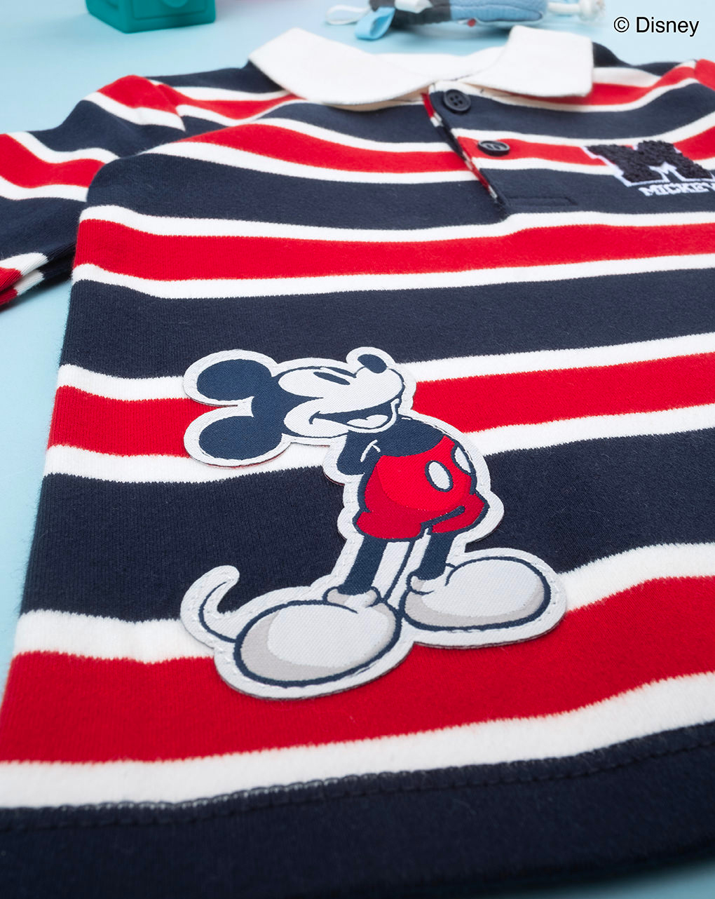 Pólo vermelho/azul do "rato mickey" para rapaz - Prénatal