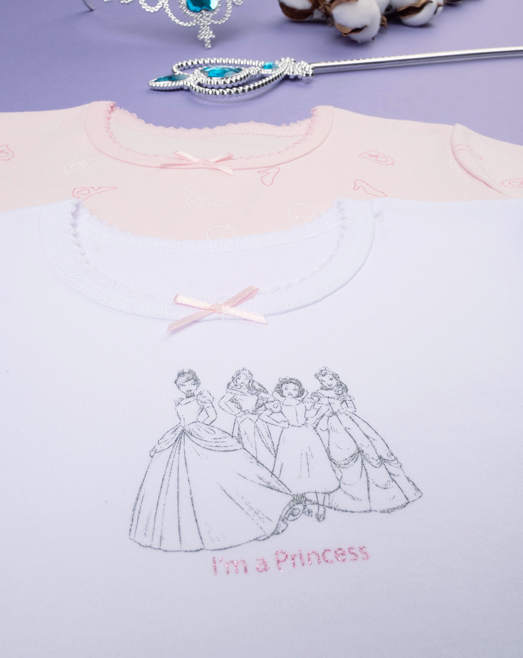 Pack 2 t-shirt menina "principesse" algodão orgânico - Prénatal