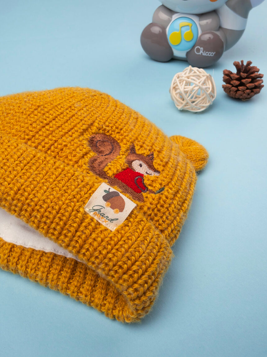 Chapéu de tricot amarelo bebé - Prénatal
