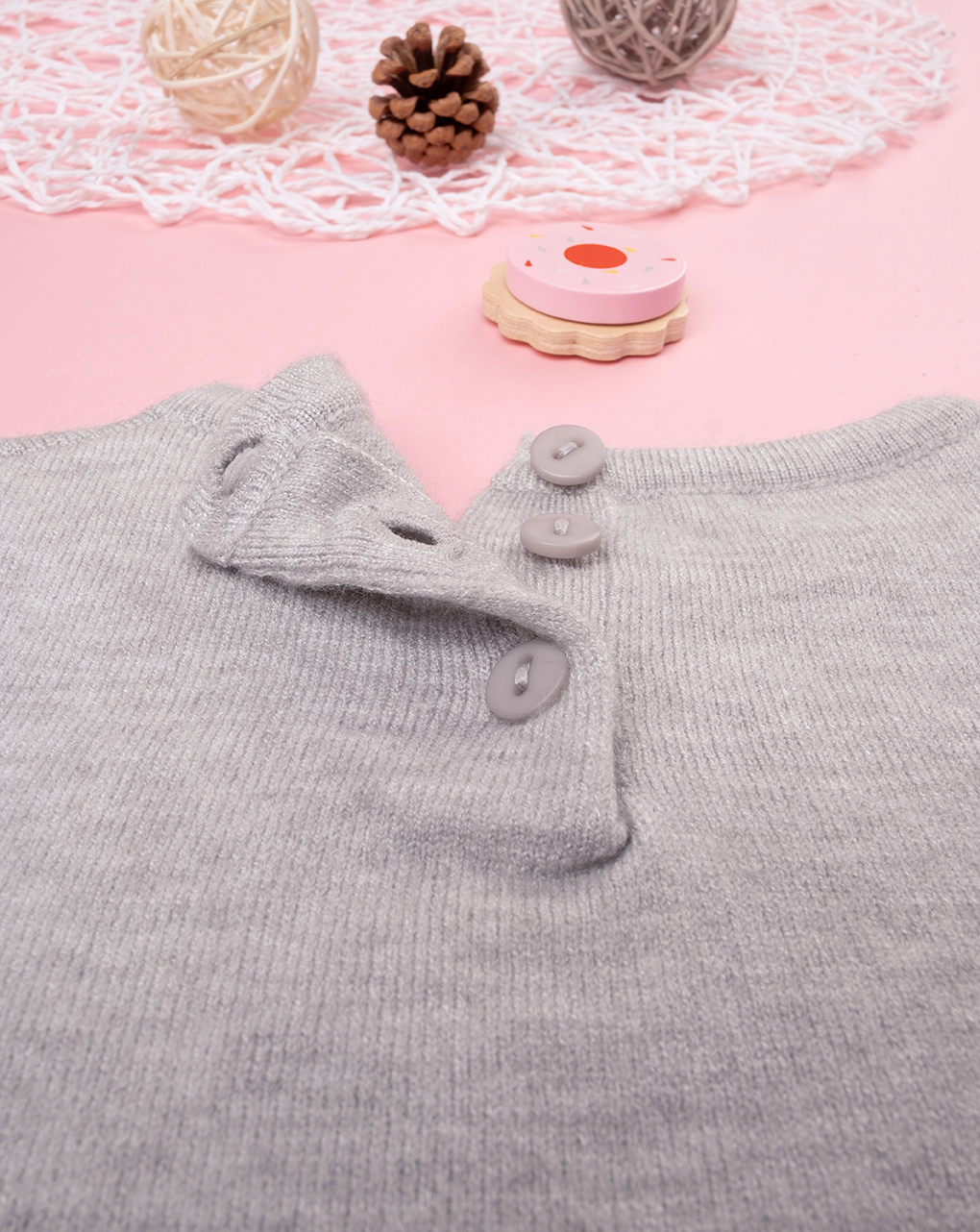 Camisola de tricot cinzenta para rapariga - Prénatal