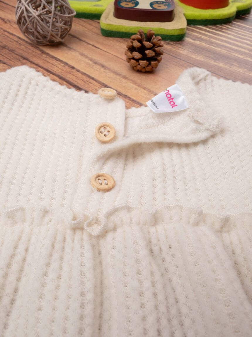 Blusa branca de manga comprida para bebé menina com bordados - Prénatal