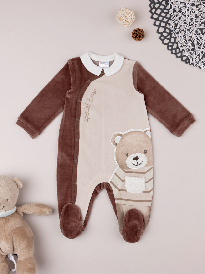 Fato de banho bicolor "teddy" para bebé - Prénatal