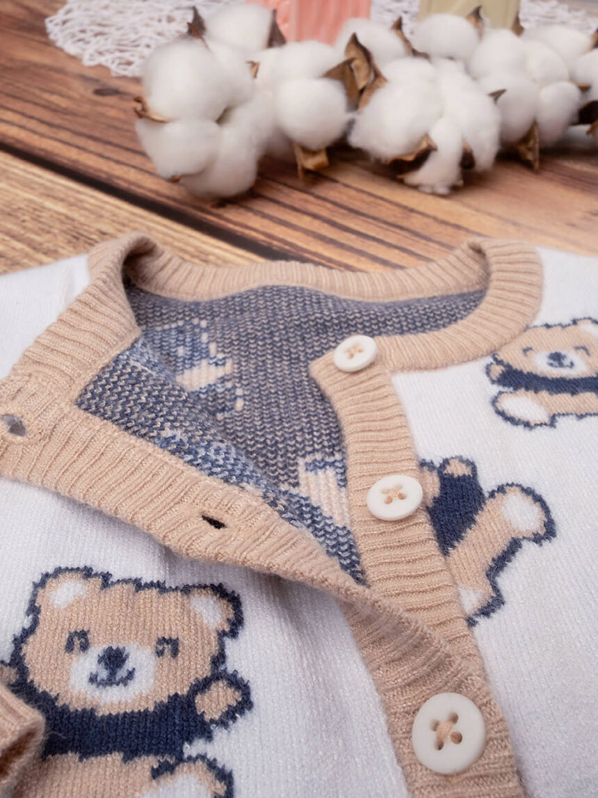 Casaco de tricot "bears" para bebé recém-nascido - Prénatal