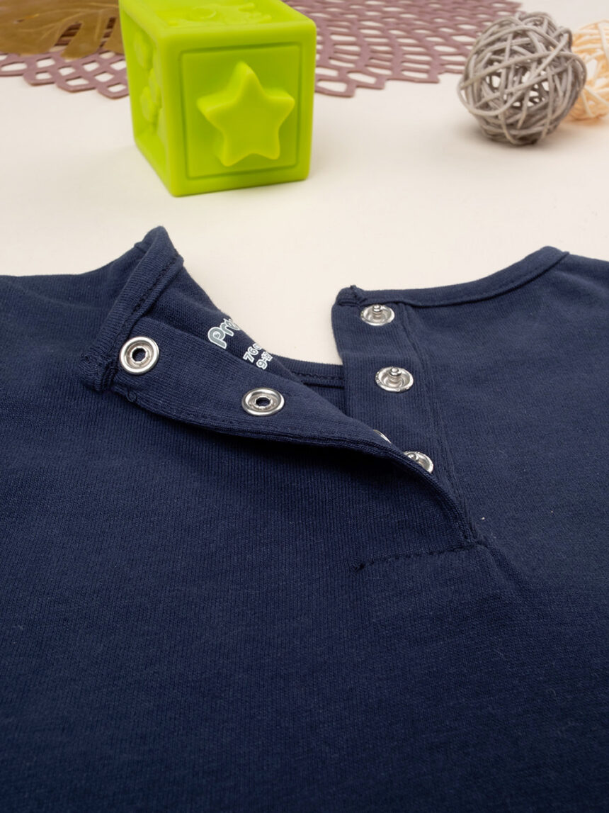T-shirt azul de manga comprida para rapariga com estampado - Prénatal