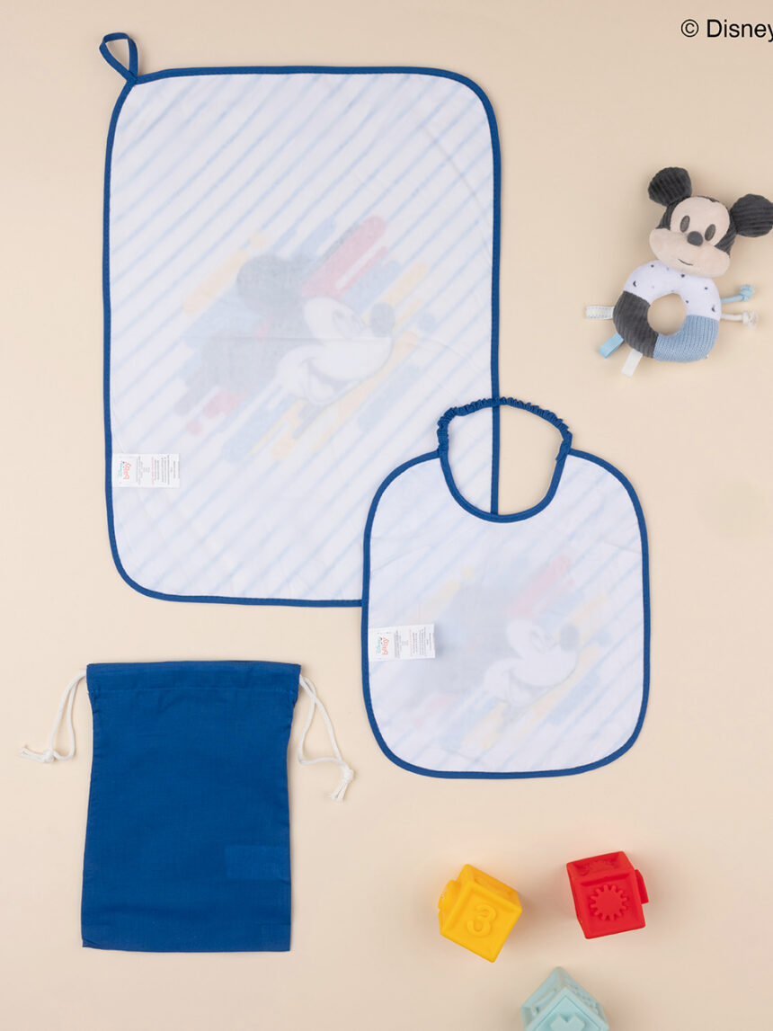 Conjunto de três peças disney mickey mouse azul para o jardim de infância - Prénatal
