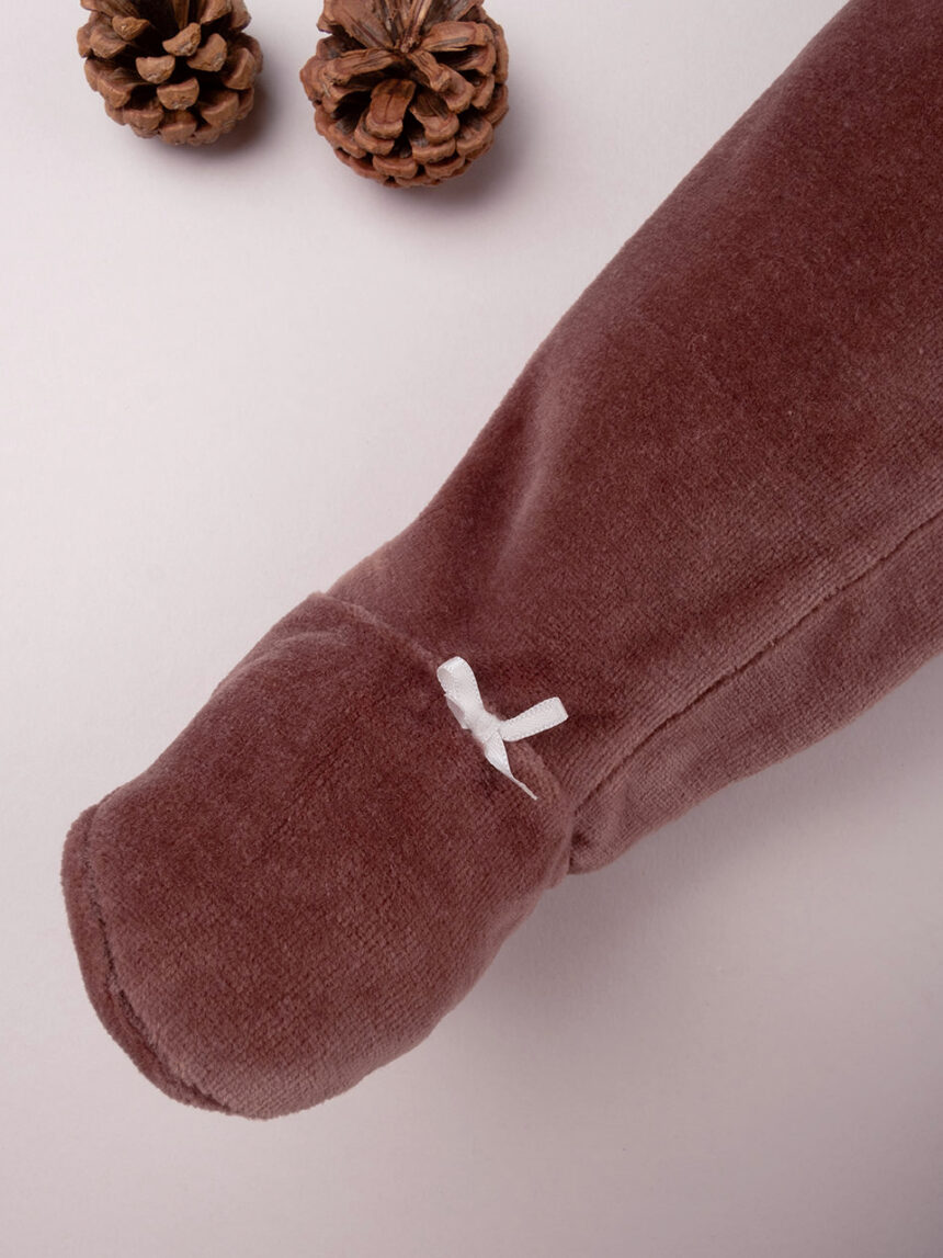 Fato de dormir em chenille castanho para bebé menina - Prénatal