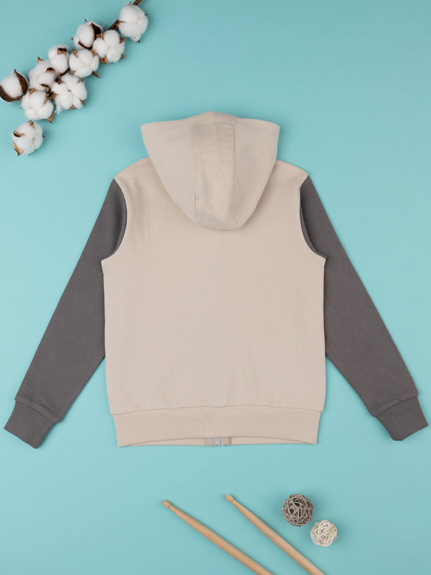 Camisola com capuz casual para criança bege com capuz - Prénatal