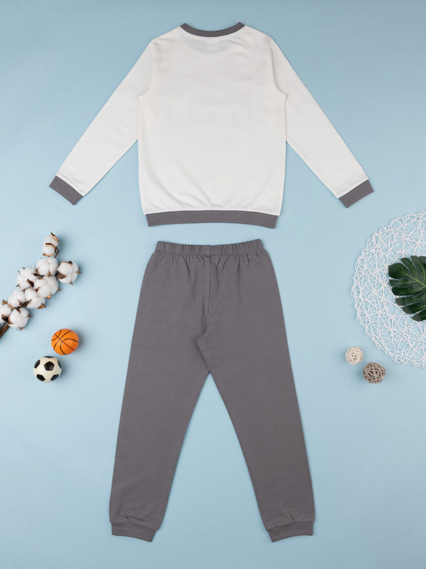 Pijama de rapaz branco/cinzento - Prénatal