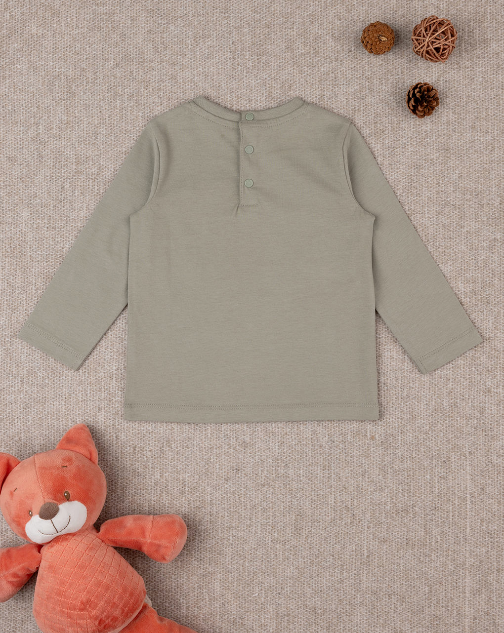 T-shirt de manga comprida para criança verde "teddy" - Prénatal