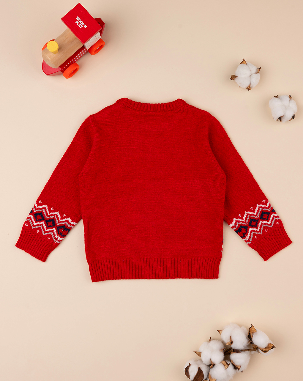 Camisola de tricot vermelha para bebé - Prénatal