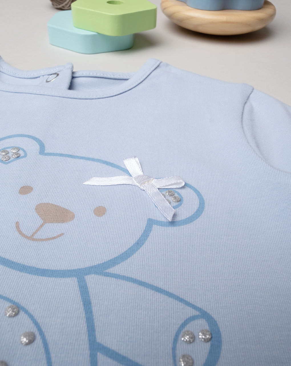 T-shirt de manga comprida azul bebé "ursinhos de peluche - Prénatal