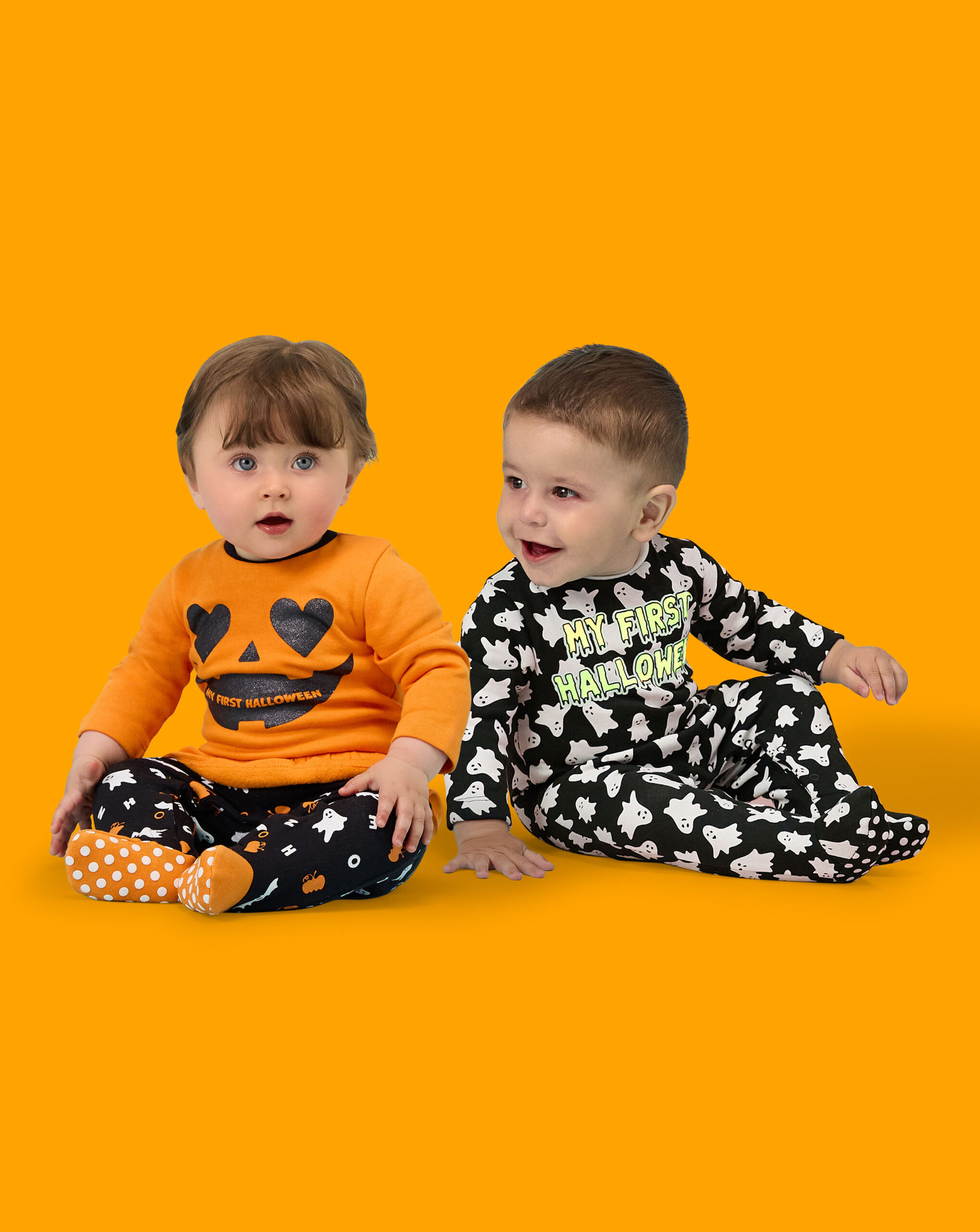Pijama de halloween para bebé recém-nascido com letras iluminadas - Prénatal