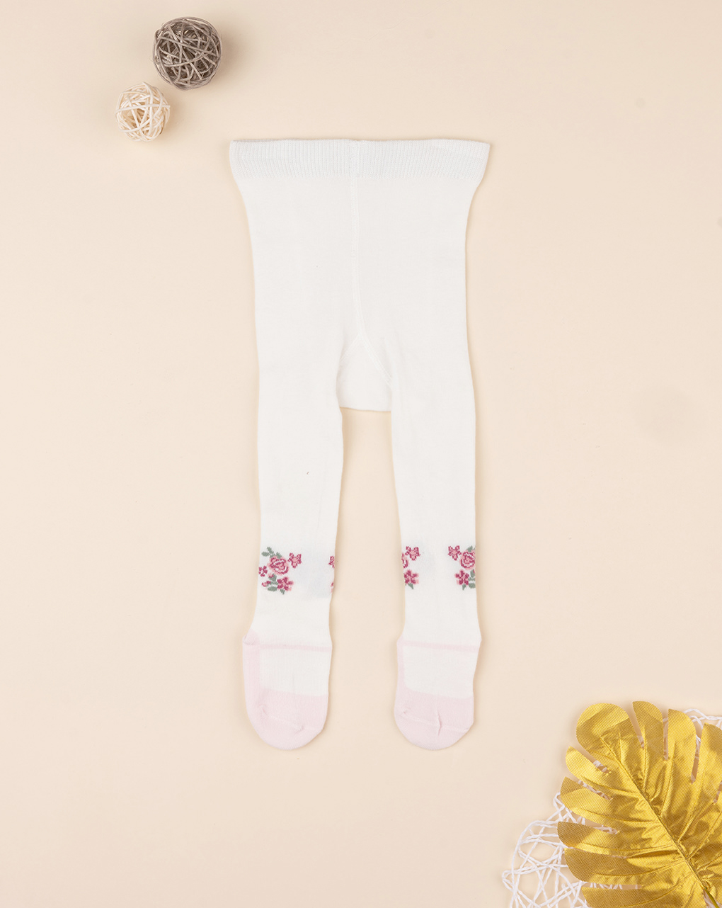 Collants brancos para rapariga "fiori" - Prénatal