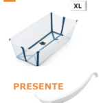 Flexi bath X-LARGE trasparent blue + suporte gratuito - stokke®
