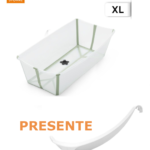Flexi bath x-large trasparent green + suporte gratuito - stokke®