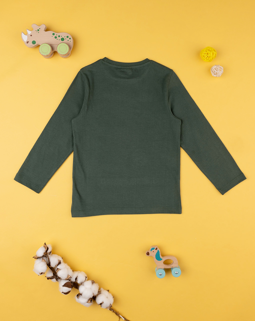 T-shirt verde de manga comprida "jurassic" para criança - Prénatal