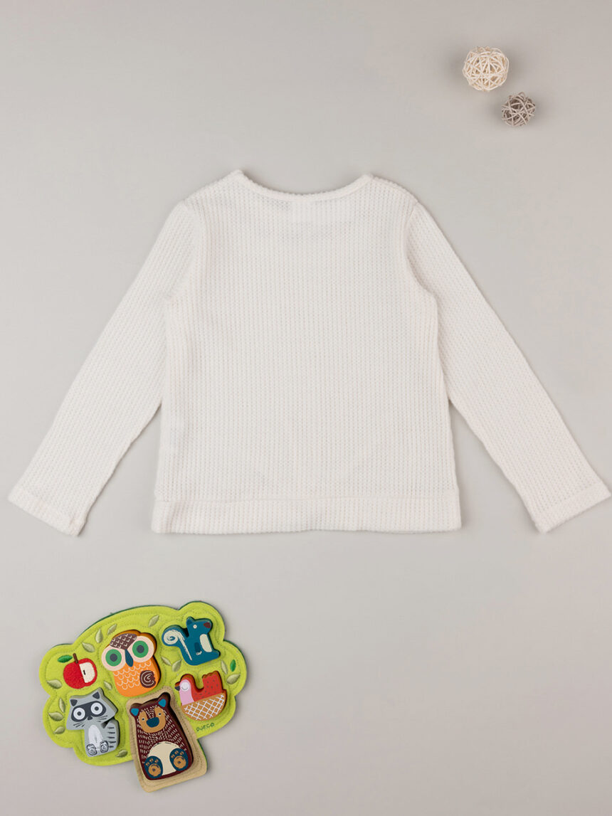 T-shirt branca para criança com bordado - Prénatal