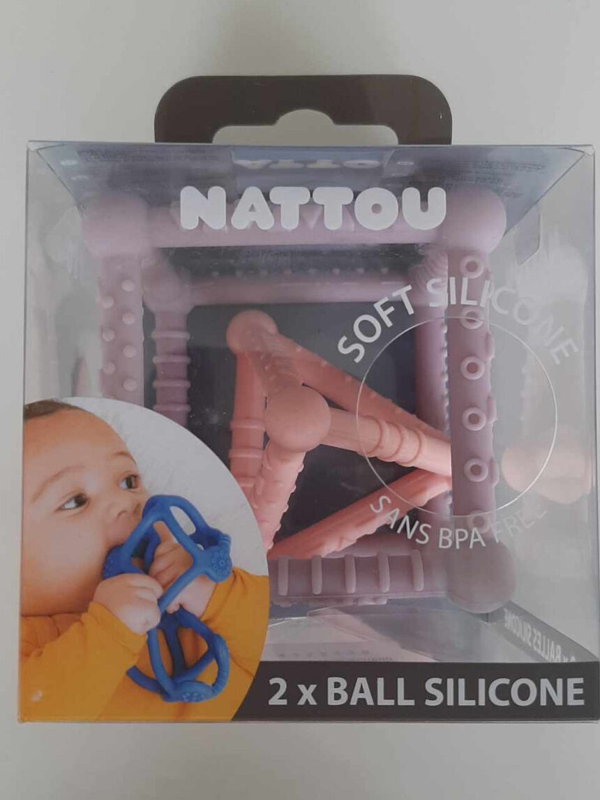 Conjunto de 2 cubos de silicone rosa/lila - nattou - Nattou