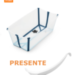 Flexi bath trasparent blue + suporte gratuito - stokke®