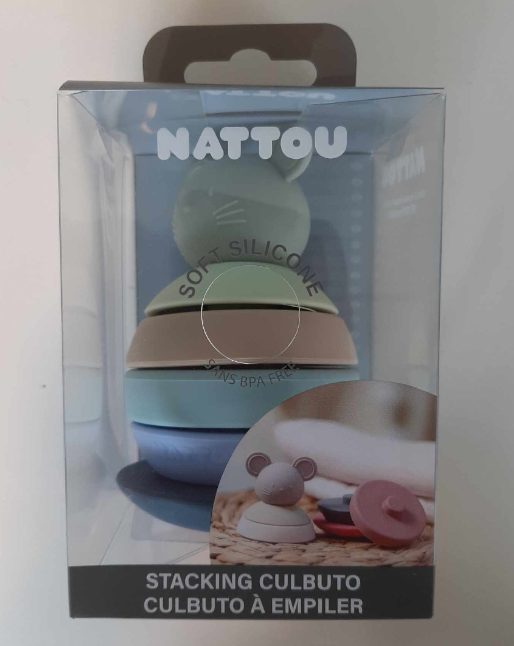 Rato mickey empilhável azul claro - nattou - Nattou
