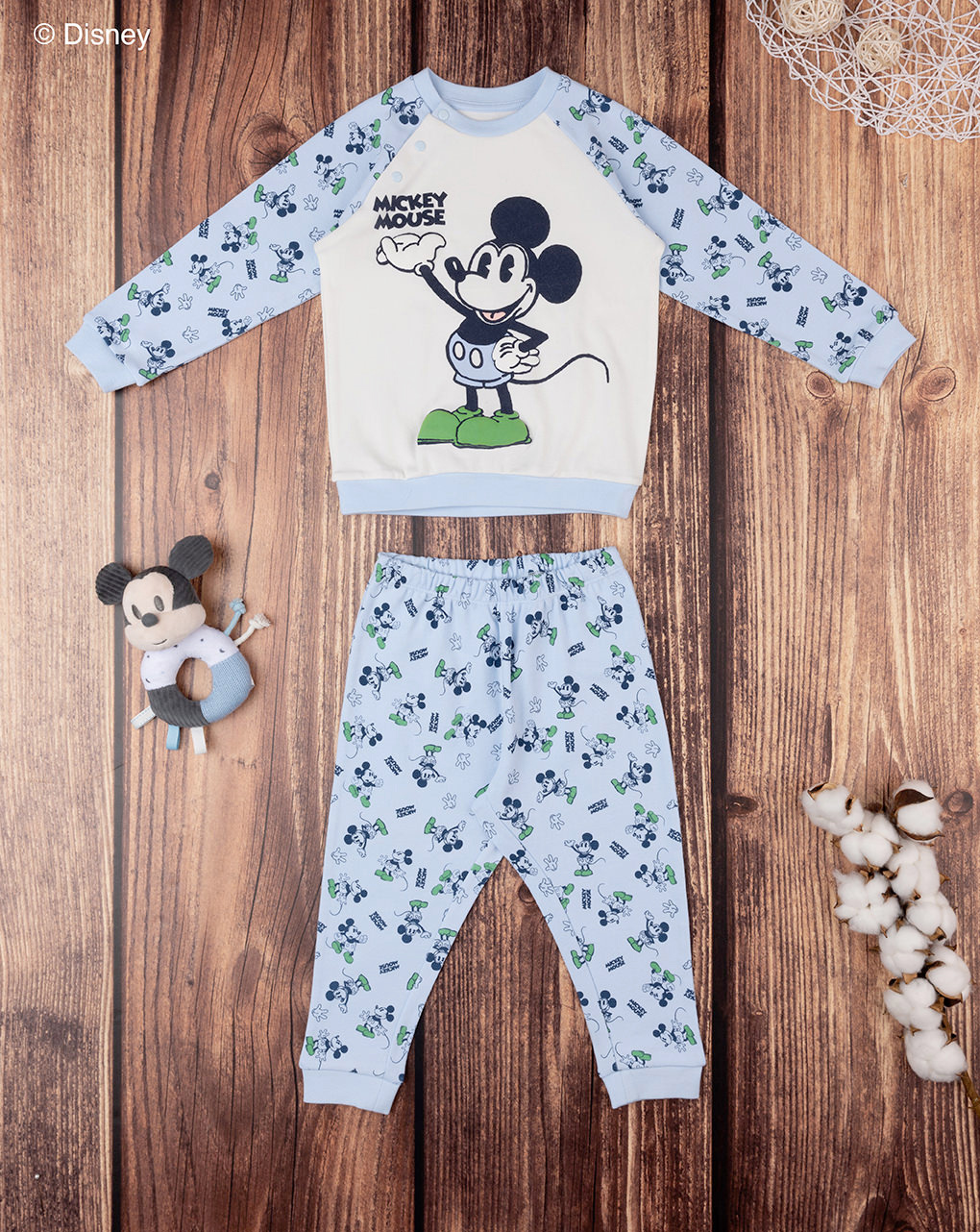 Pijama disney mickey mouse de 2 peças para menino - Prénatal
