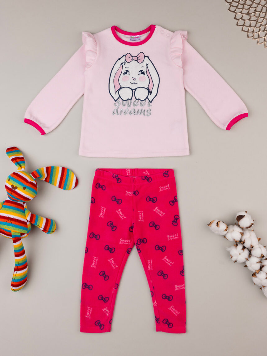 Pijama de lã de duas peças "coelho" para rapariga - Prénatal