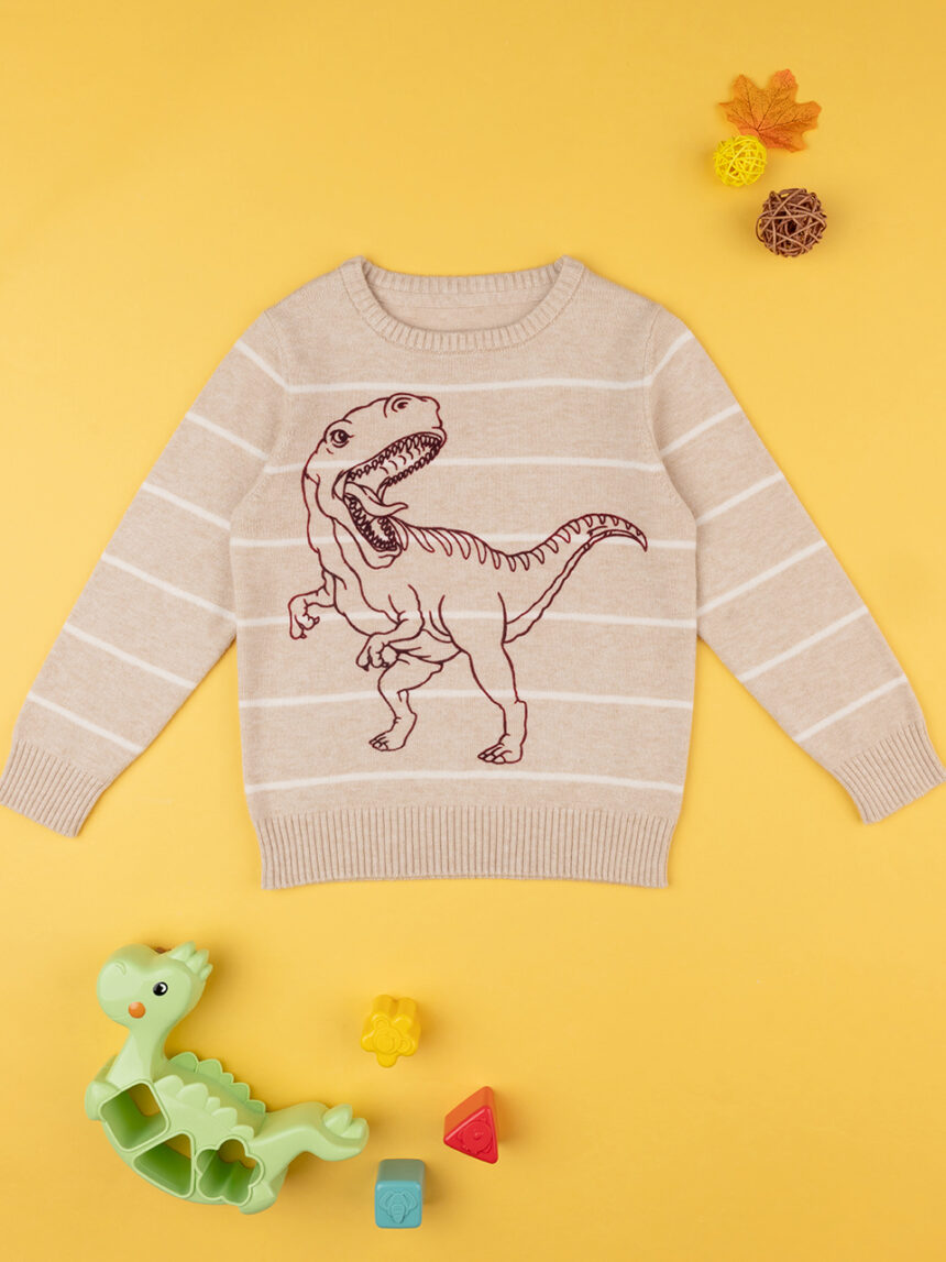 Camisola tricotada "dinosrauro" para criança - Prénatal