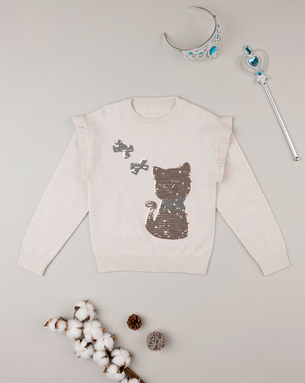 Camisola "kitten" em tricot para rapariga - Prénatal