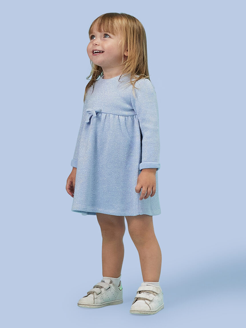 Vestido de bebé em lurex azul claro - Prénatal