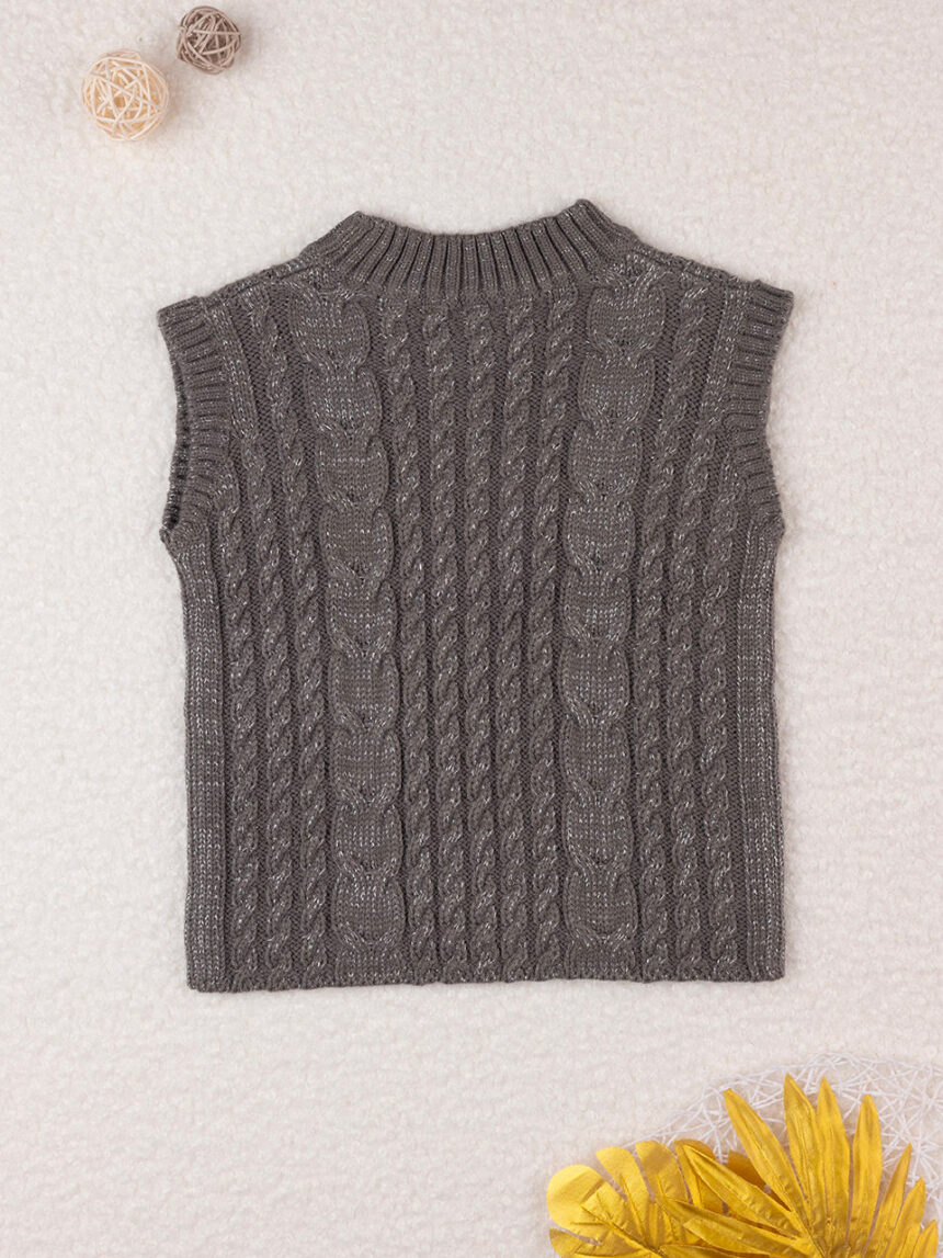 Colete de tricot cinzento para rapaz - Prénatal