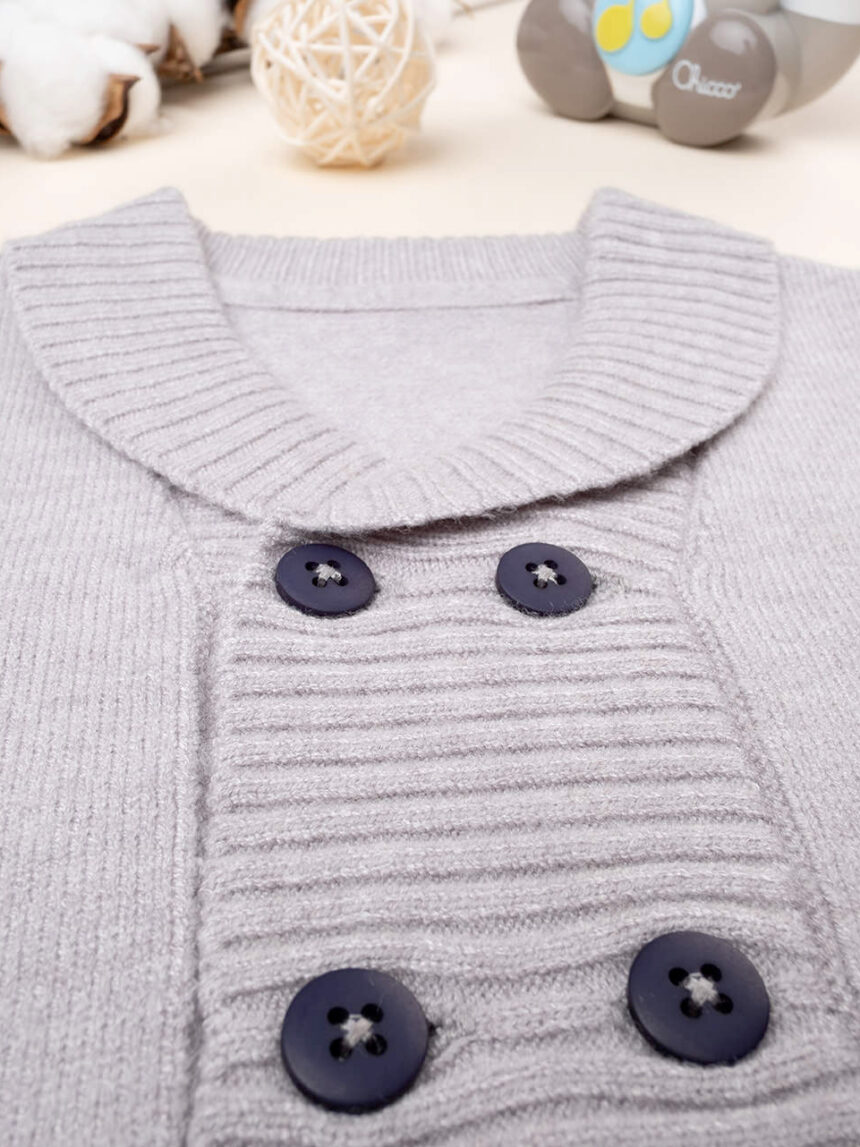 Casaco de tricot clássico para criança bege - Prénatal