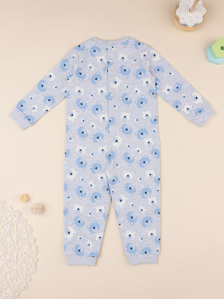 Pijama de menino em algodão orgânico cinzento - Prénatal