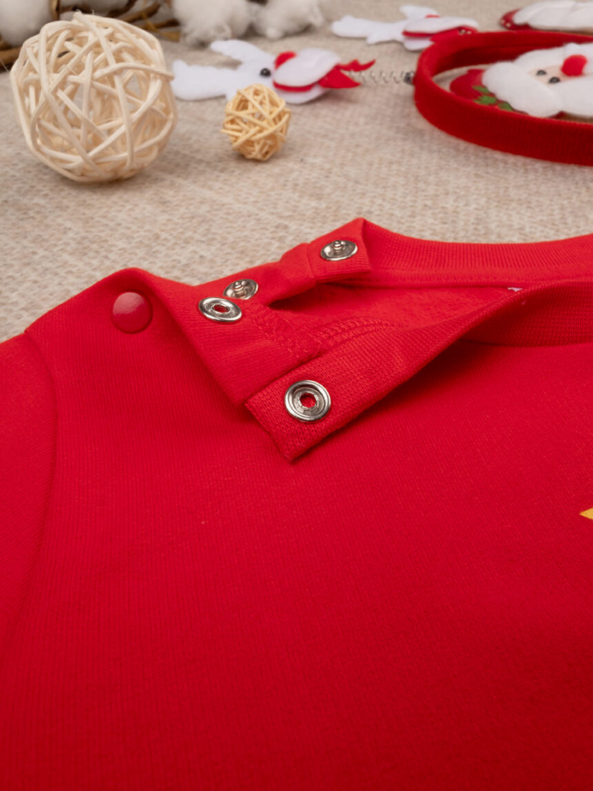 Pijama de bebé vermelho "natal - Prénatal