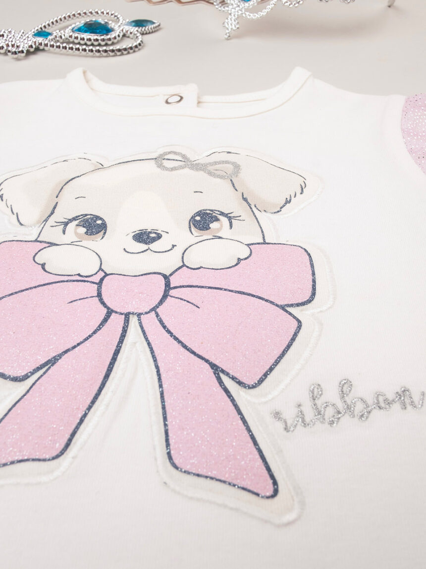 T-shirt menina creme/rosa - Prénatal