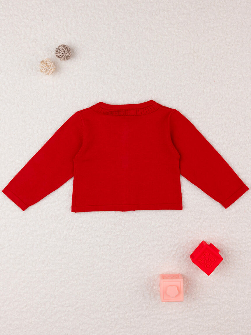 Casaco de tricot vermelho para rapariga - Prénatal